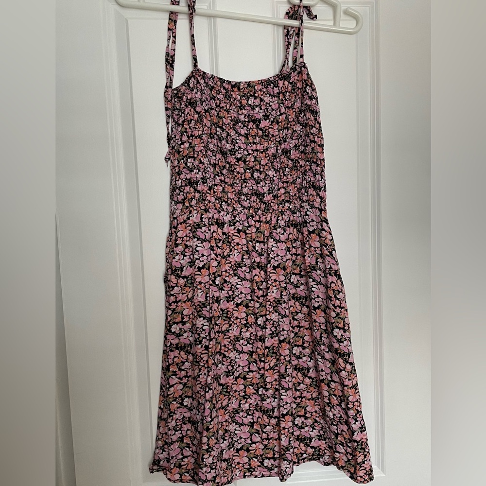 Only Pink and Black Floral Midi Dress